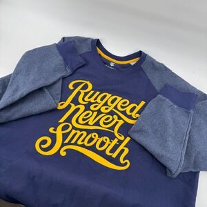 Rocawear Classic Mens 2XL‎ Blue Graphic Crewneck Sweatshirt Rugged Never Smooth